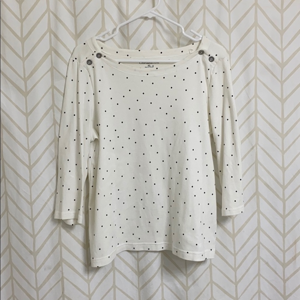 Polka dot with buttons long sleeve